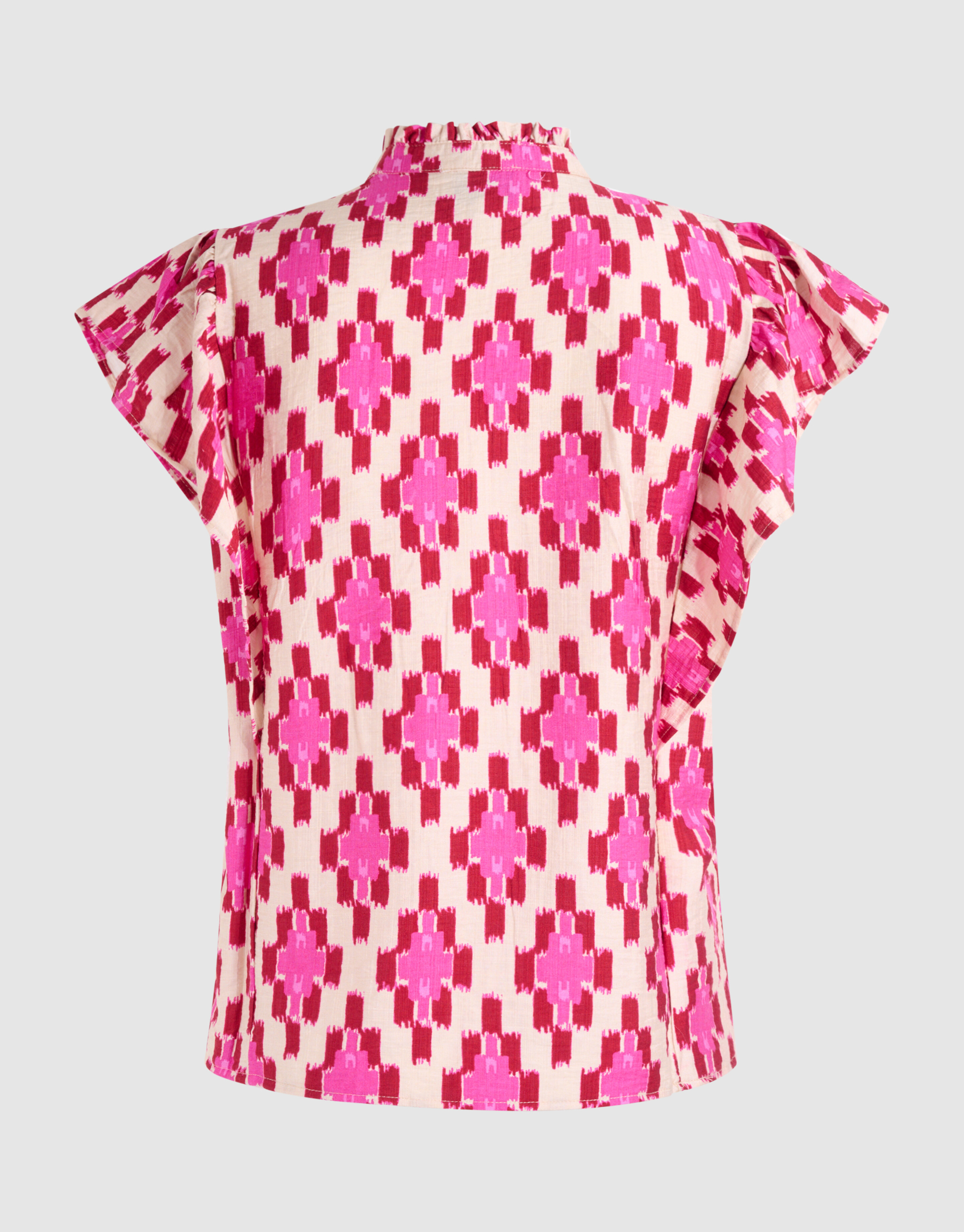 Printed Ruffle Top Roze SHOEBY WOMEN