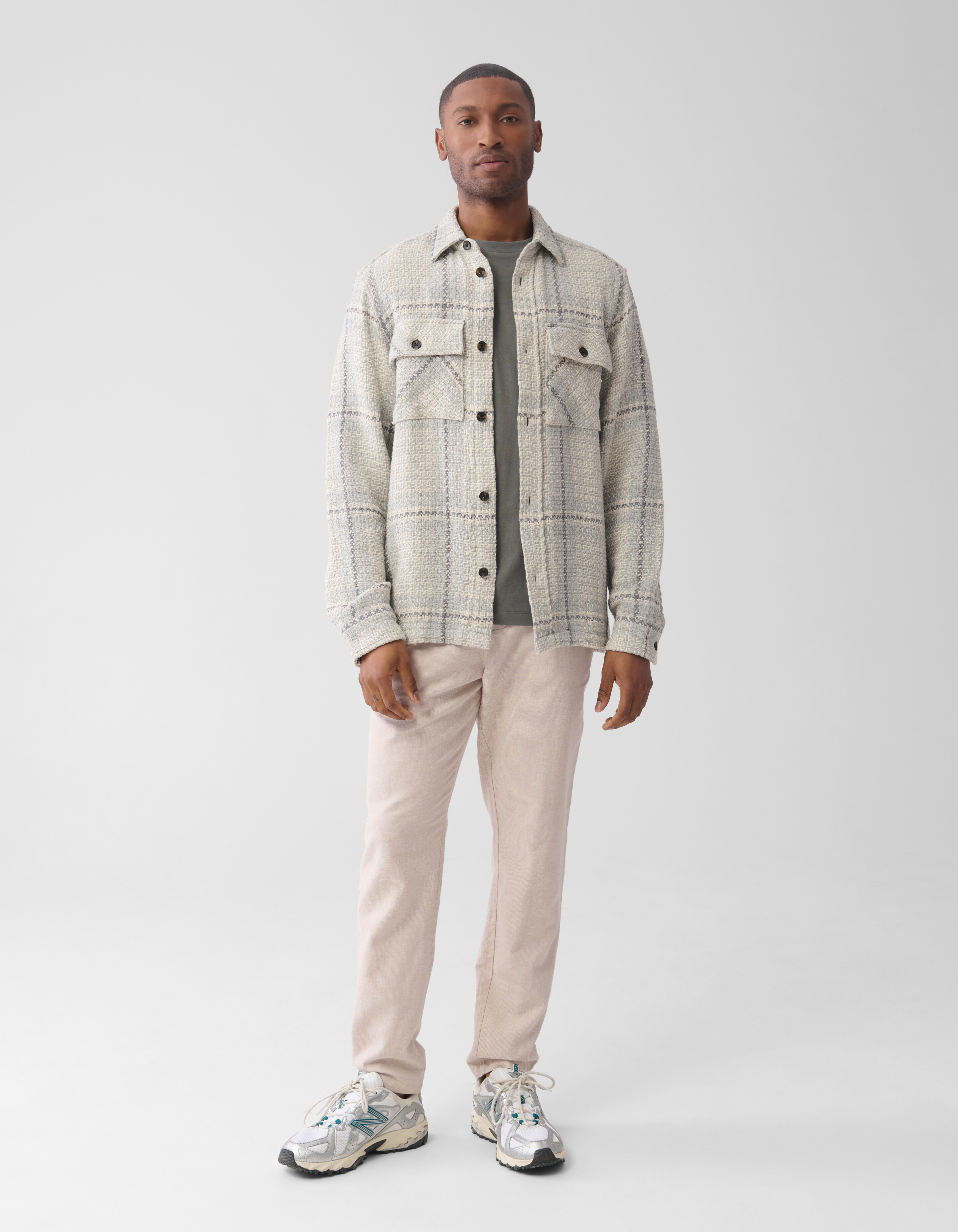 Ruiten Overshirt Gebroken Wit SHOEBY MEN