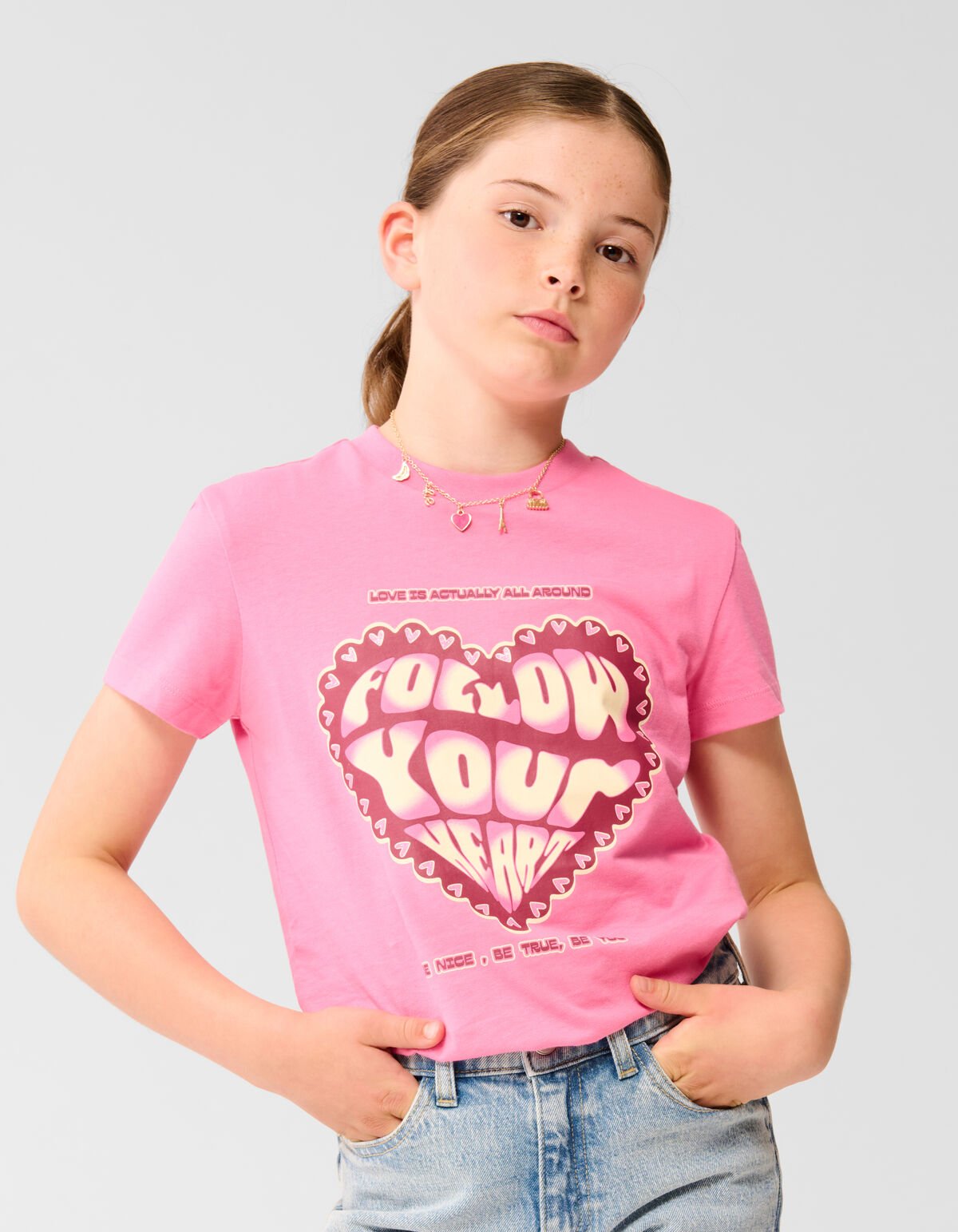Heart Artwork T-shirt Roze SHOEBY GIRLS