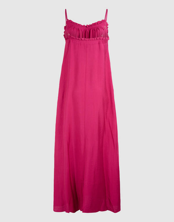 Ruffle Maxi Jurk Roze SHOEBY WOMEN