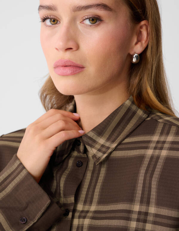 Oversized Ruiten Blouse Bruin By Monica SHOEBY WOMEN