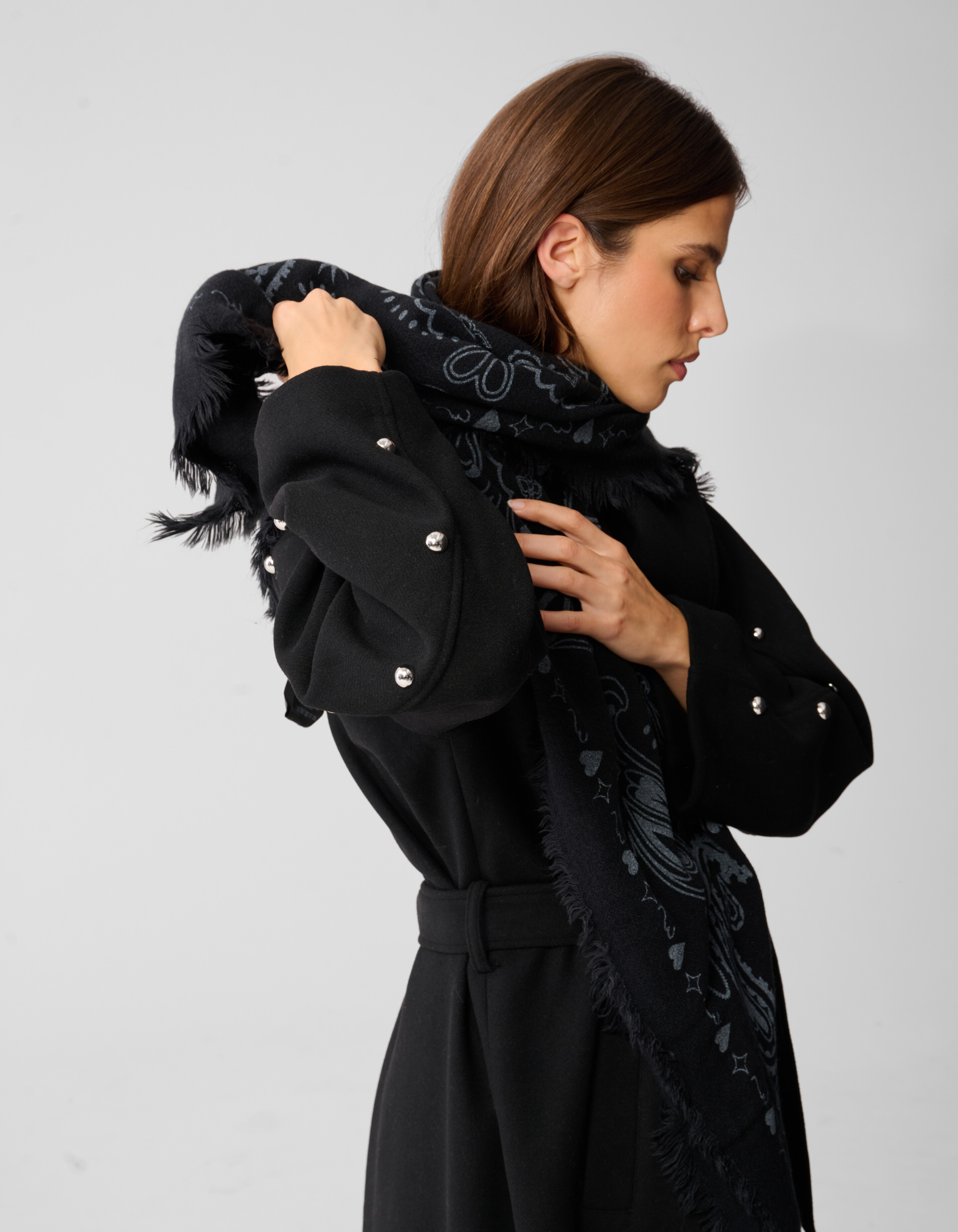 Paisley Sjaal Zwart SHOEBY ACCESSOIRES