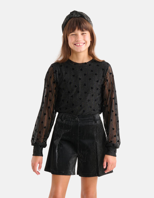 Mesh Top Zwart SHOEBY GIRLS