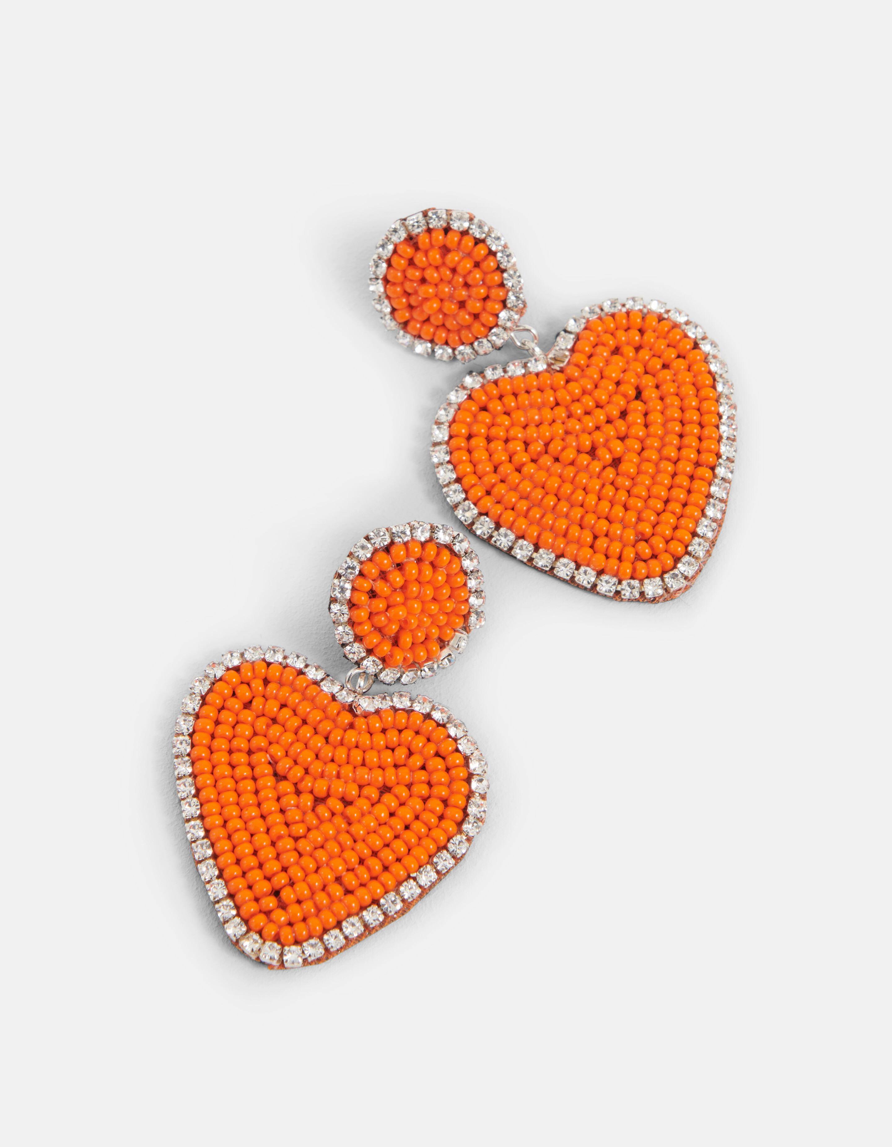 alleen Onvoorziene omstandigheden mengen Beaded Hartjes Oorbellen Oranje | Shoeby