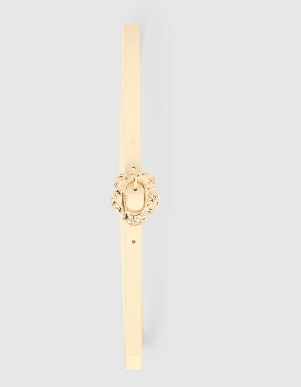 Flower Buckle Riem Lichtgeel SHOEBY ACCESSOIRES