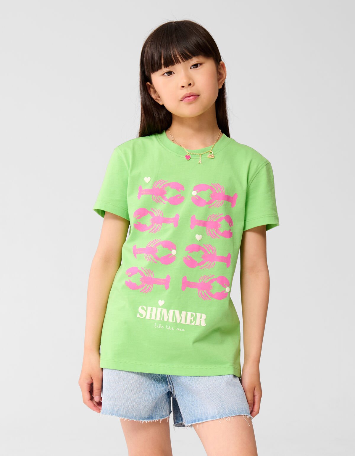 Kreeften Artwork T-shirt Lichtgroen SHOEBY GIRLS