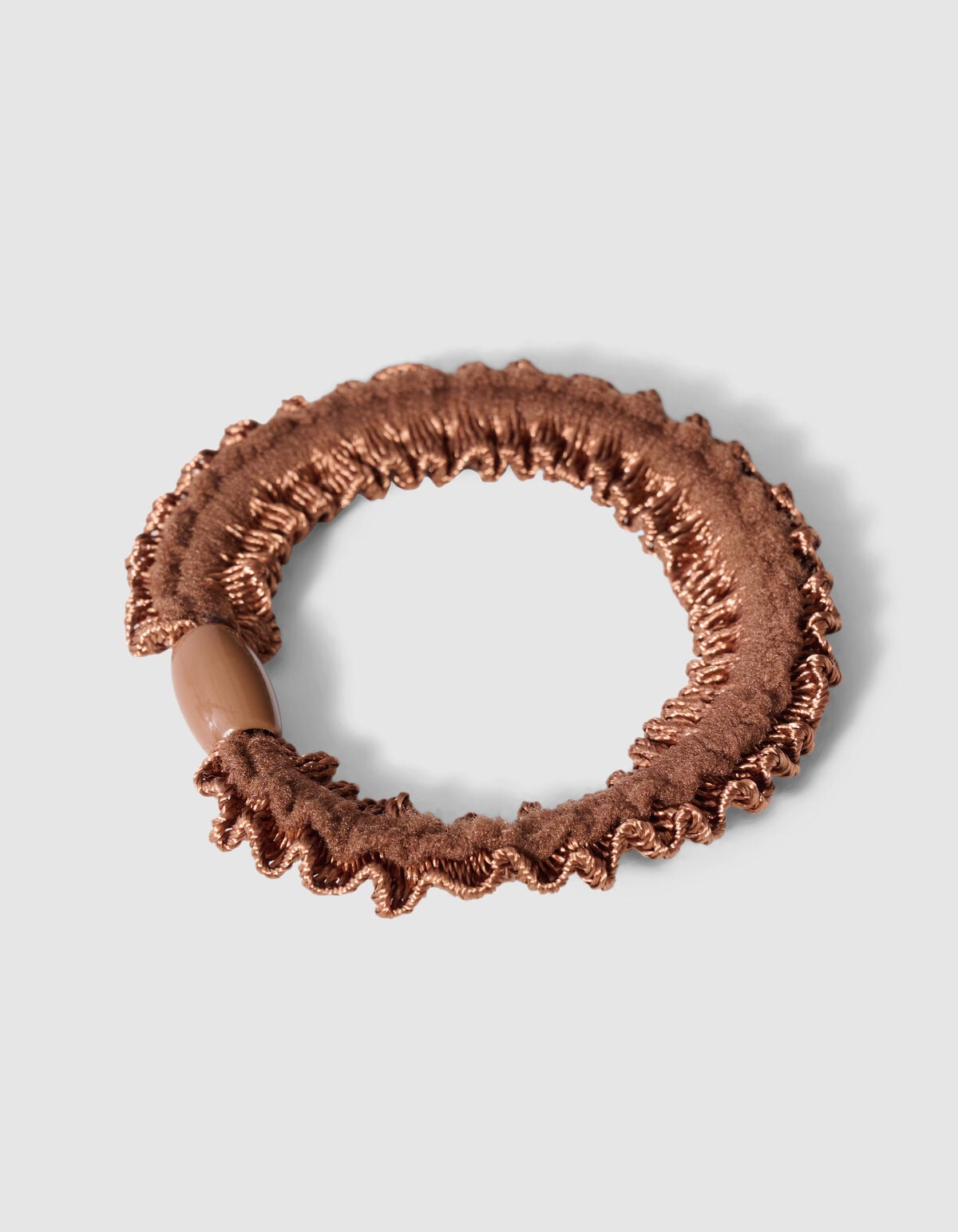 Small Ruffle Haarelastiek Bruin SHOEBY ACCESSOIRES