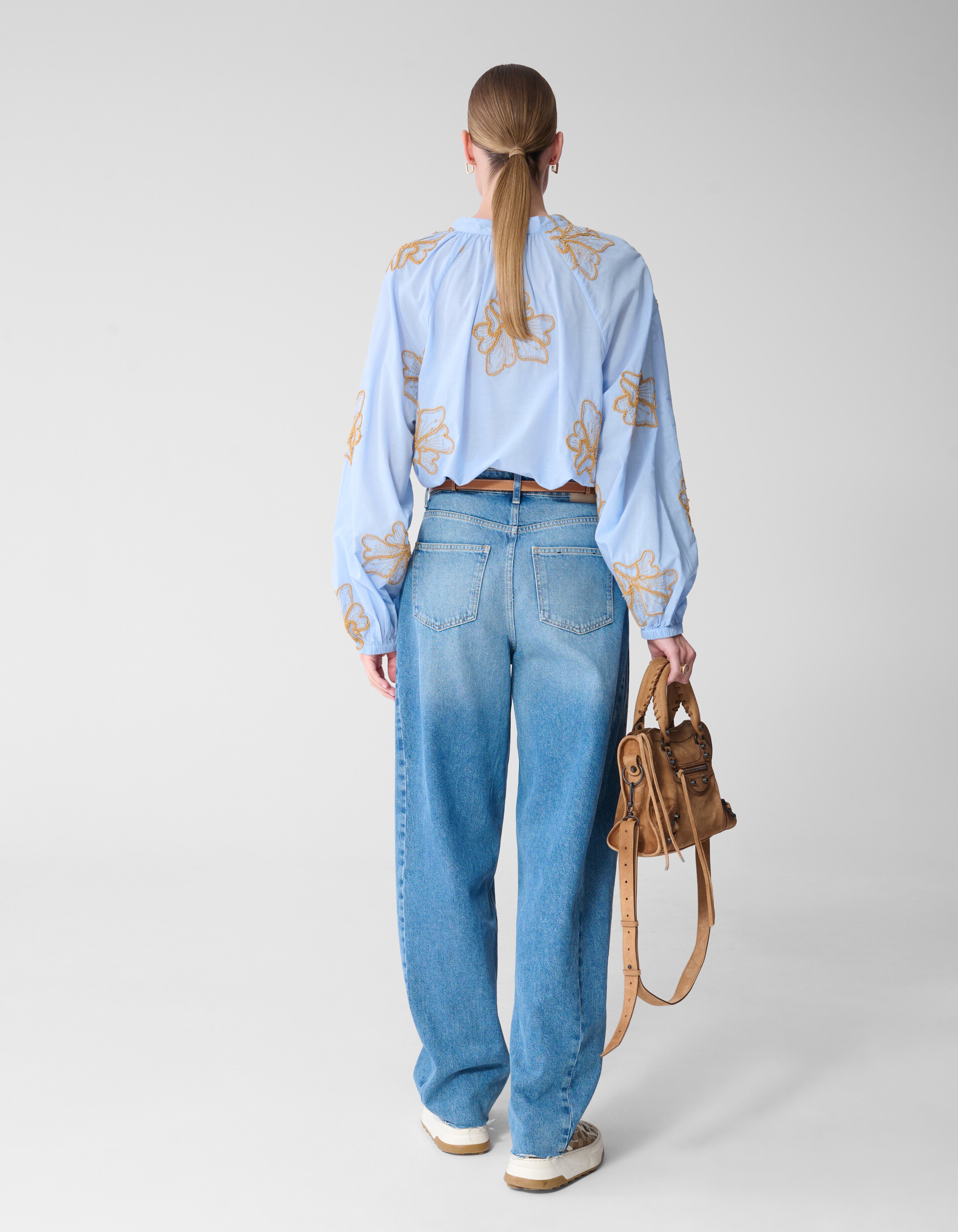 Bloem Koord Blouse Lichtblauw By Mieke SHOEBY WOMEN