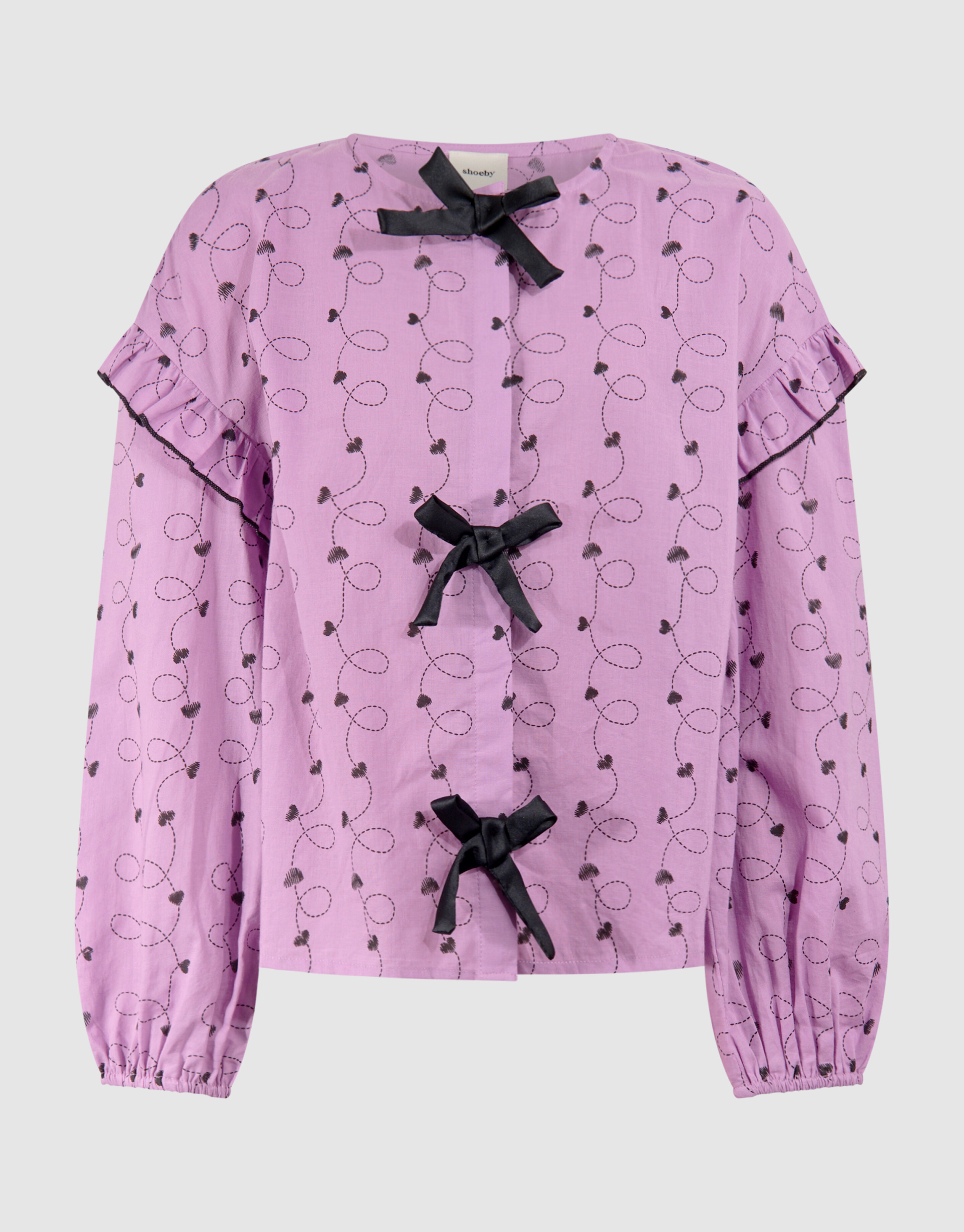 Heart Printed Blouse Paars SHOEBY GIRLS