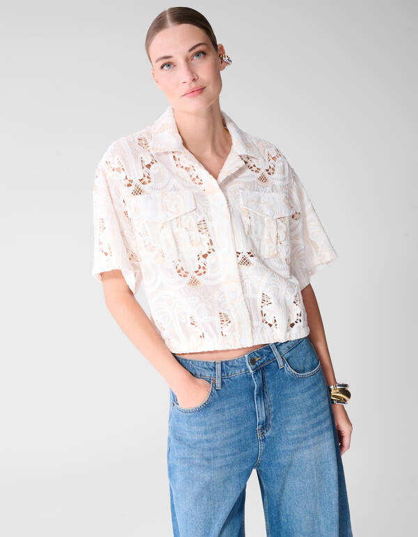 Embroidery Blouse Gebroken Wit SHOEBY WOMEN