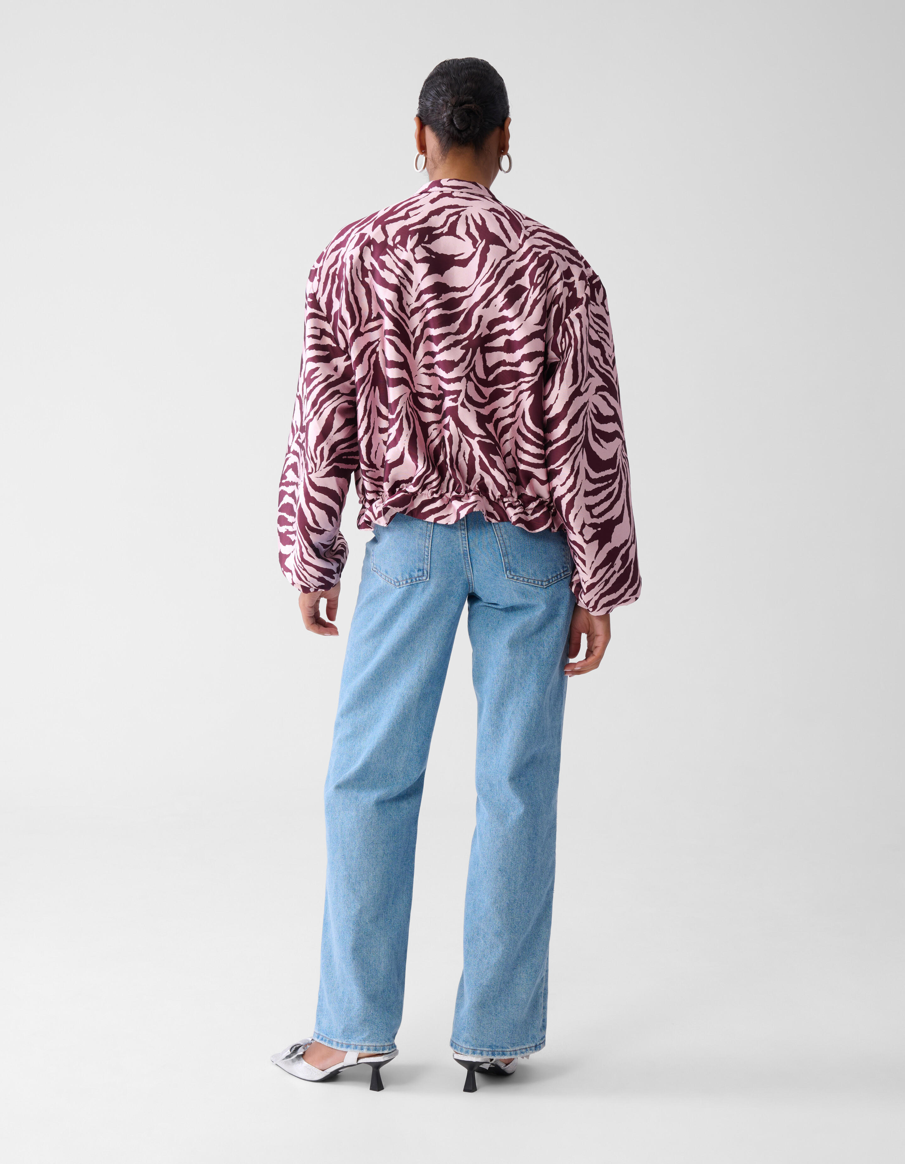 Printed Bomber Donkerrood SHOEBY WOMEN