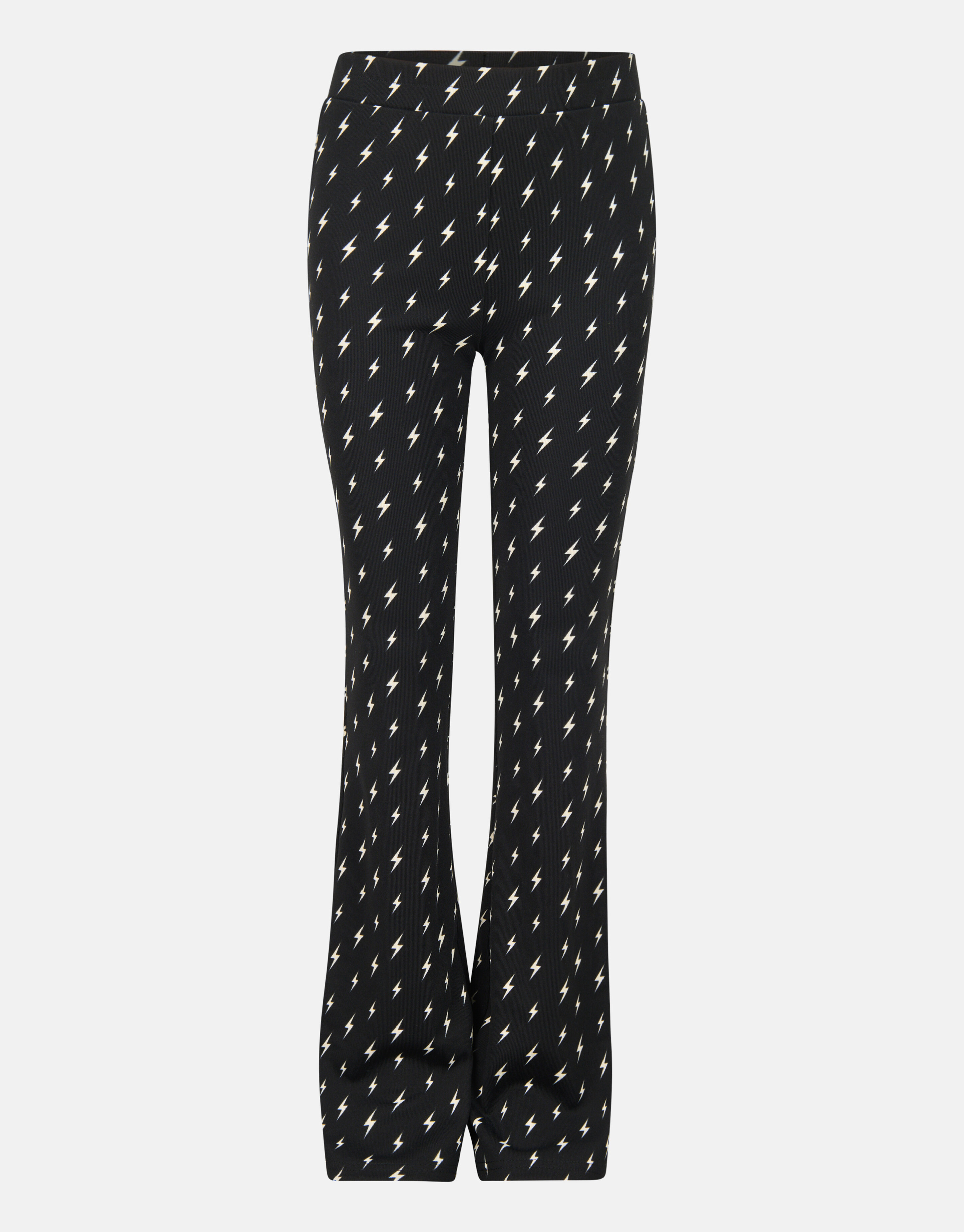 Printed Rib Flared Legging Zwart SHOEBY GIRLS