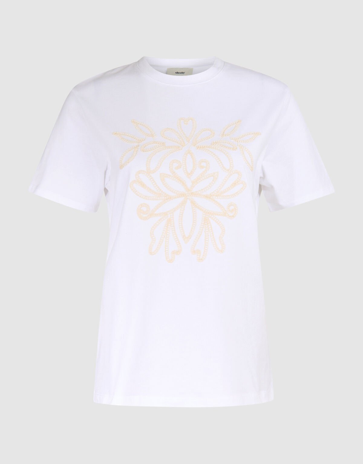 Cord Embroidery T-shirt Wit By Mieke SHOEBY WOMEN