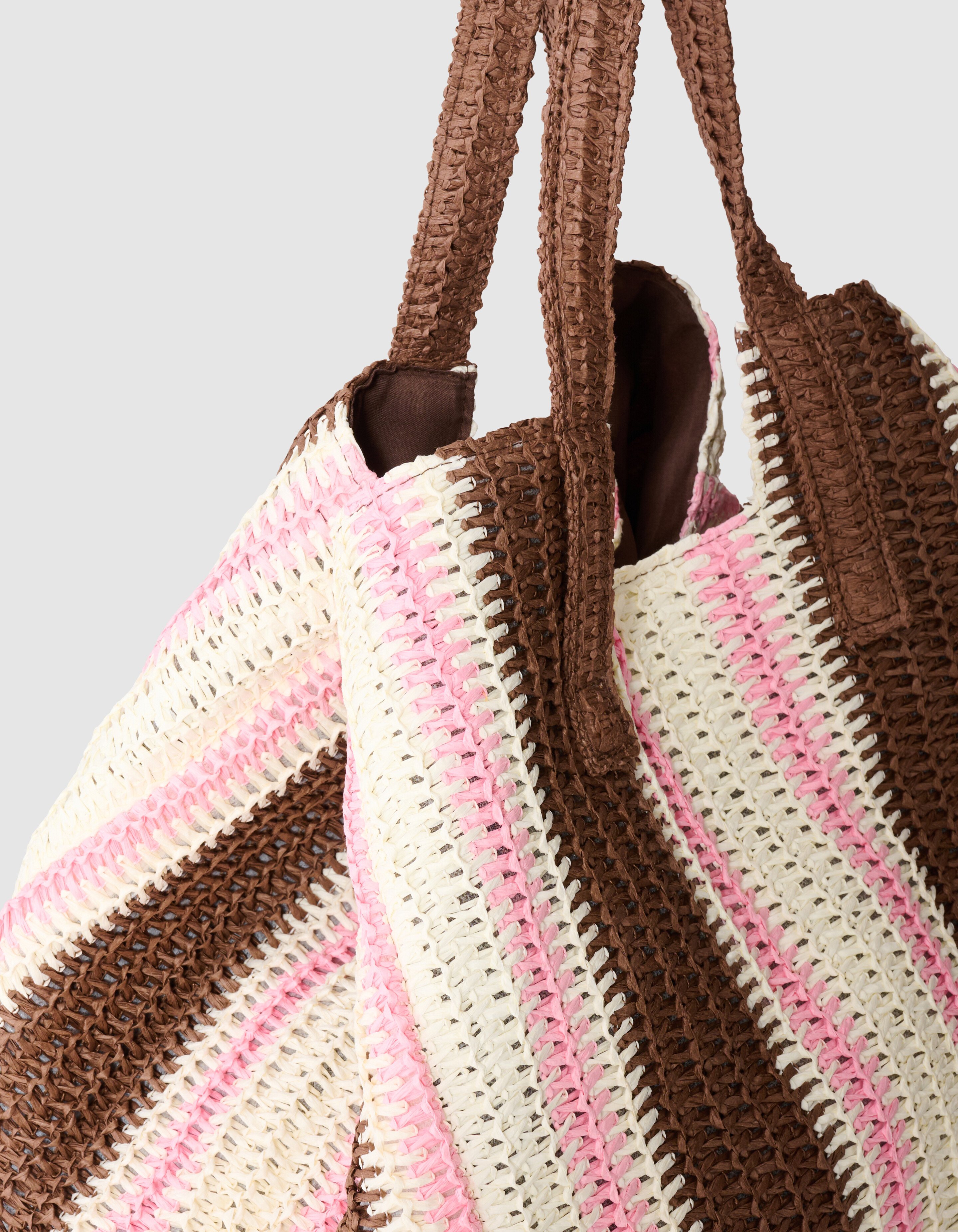 Gebreide Strandshopper Roze/Bruin SHOEBY ACCESSOIRES