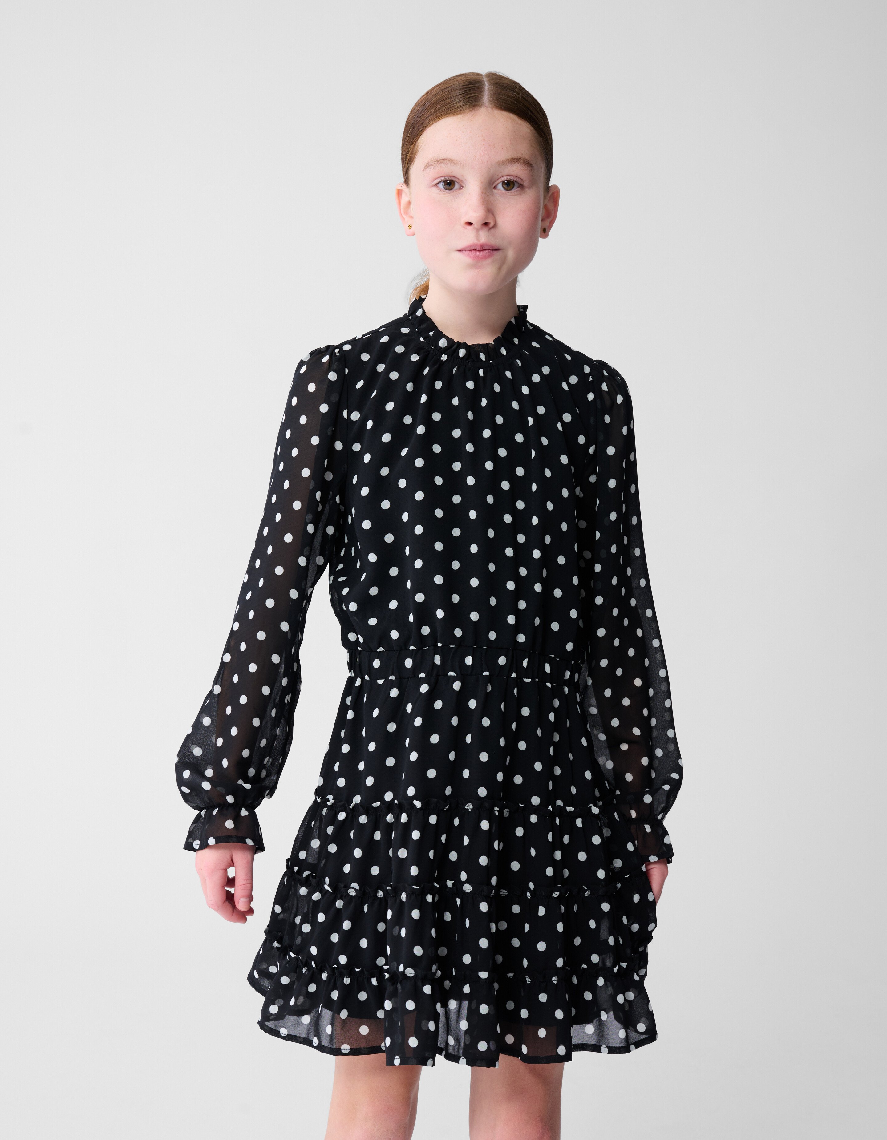 Polkadot Mini Jurk Zwart/Wit SHOEBY GIRLS