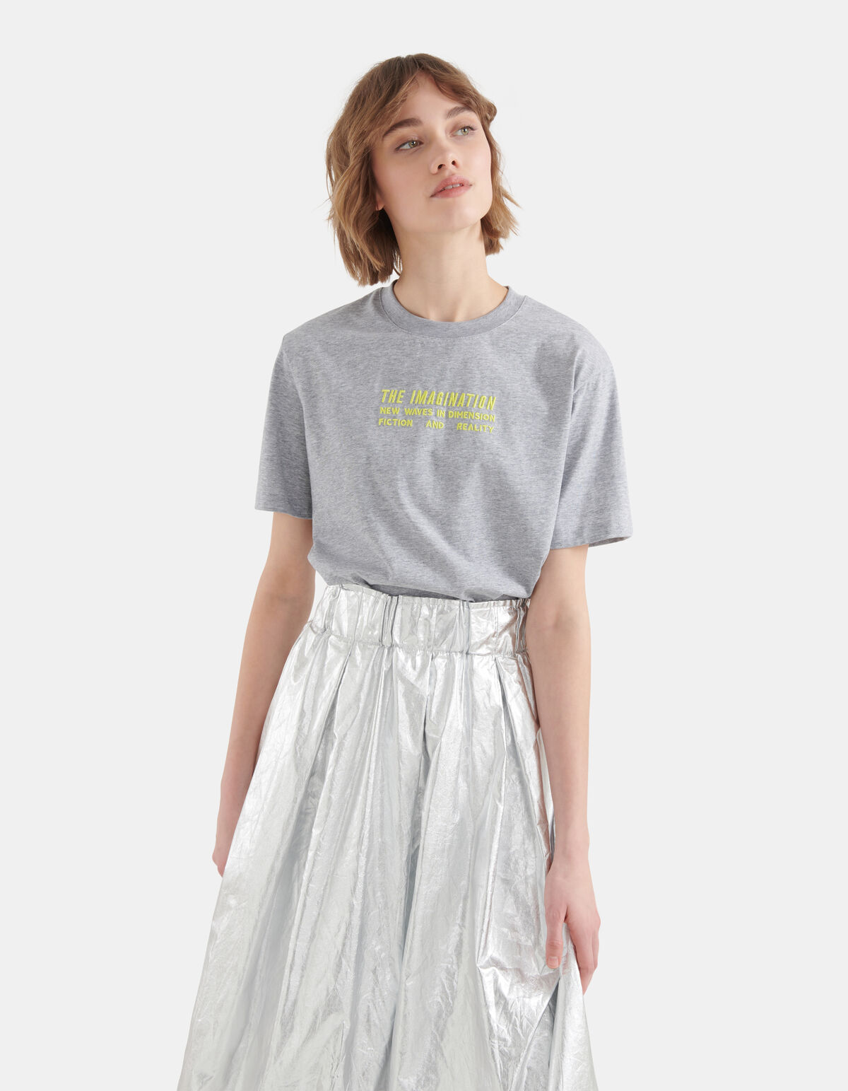 Mini Artwork T-shirt Lichtgrijs SHOEBY WOMEN