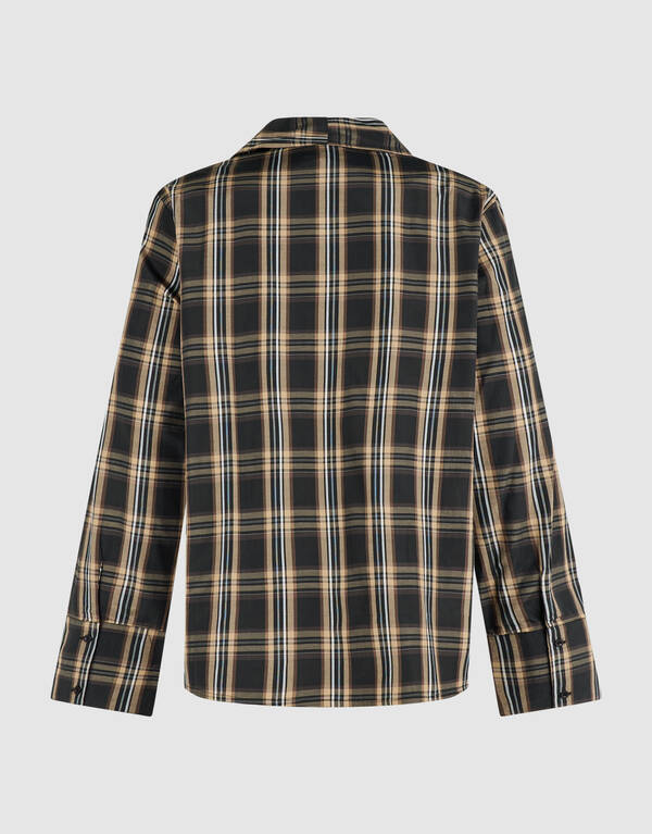 Oversized Fit Scarf Blouse Bruin SHOEBY WOMEN
