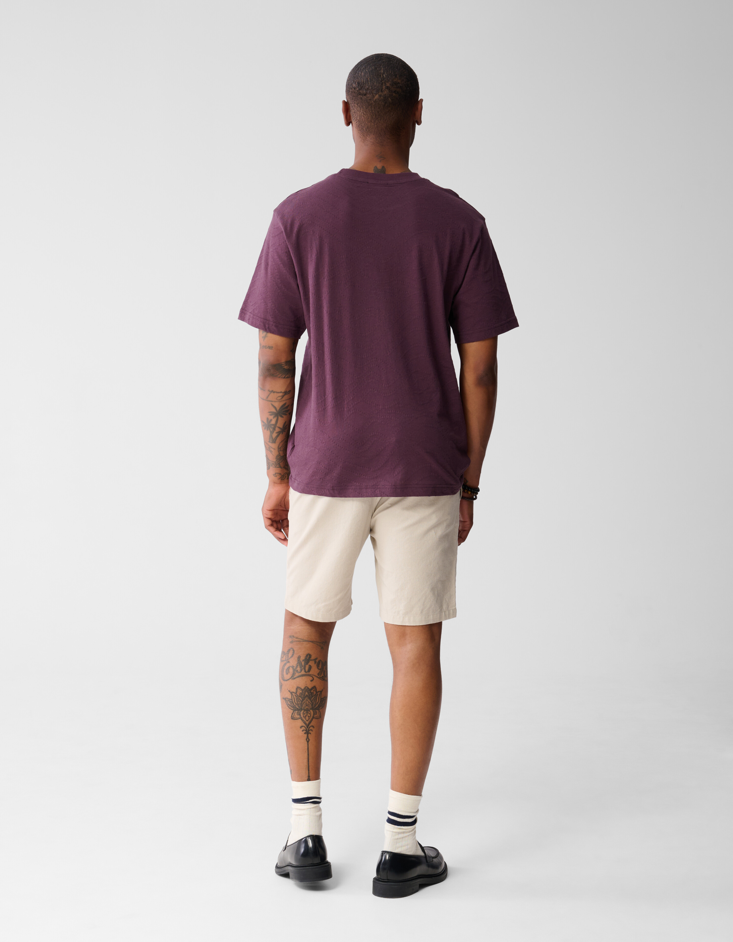 Jacquard T-shirt Donkerrood SHOEBY MEN