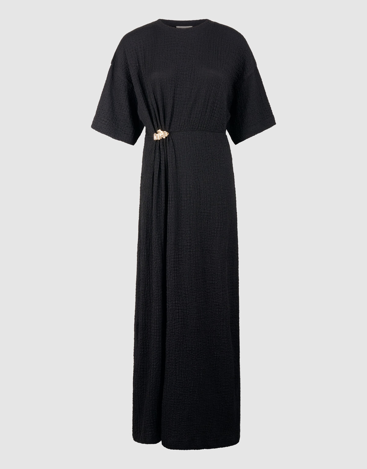 Organic Crinkle Maxi Jurk Zwart SHOEBY WOMEN