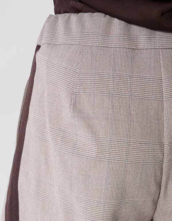 Asymmetrische Ruiten Pantalon Grijs SHOEBY GIRLS