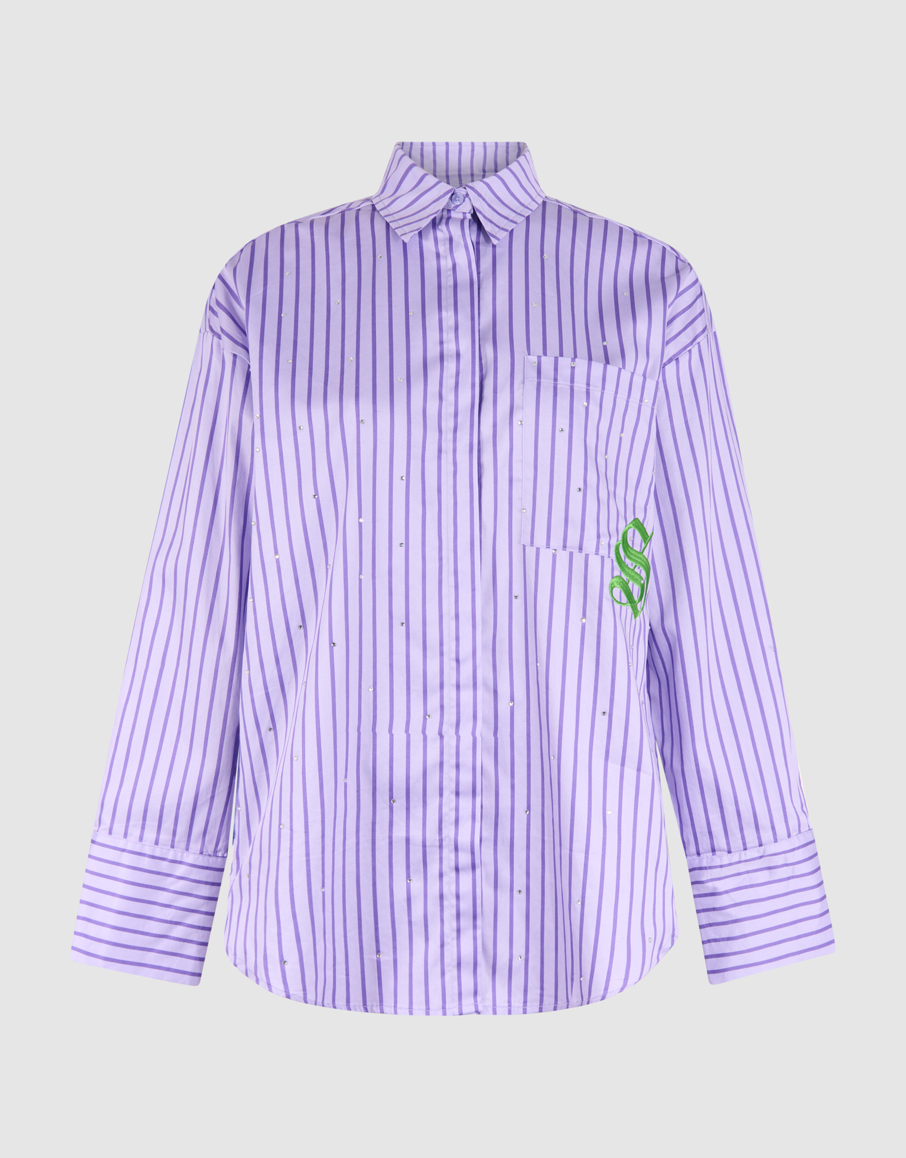 Pinstripe Logo Blouse Paars SHOEBY WOMEN