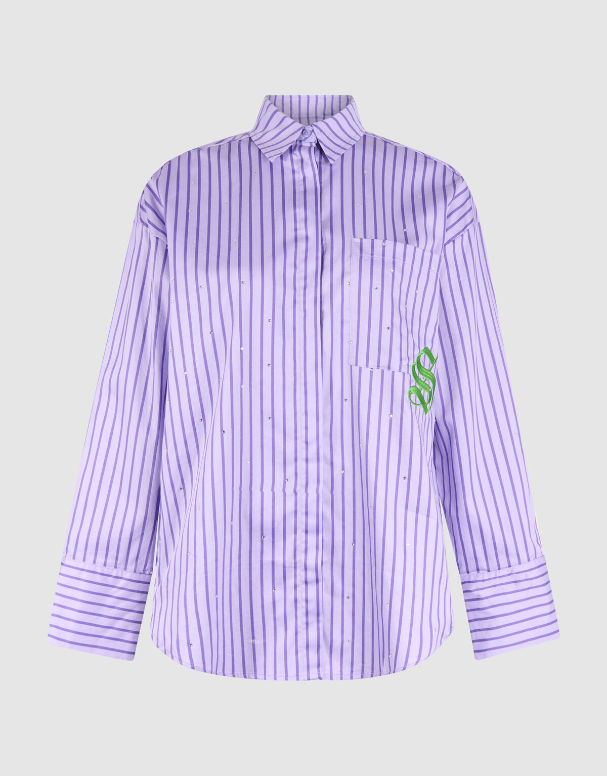 Pinstripe Logo Blouse Paars SHOEBY WOMEN