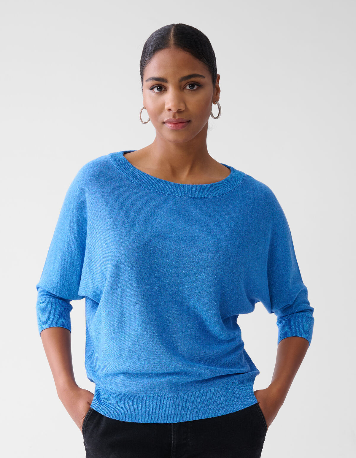 Glitter Vleermuismouwen Trui Blauw SHOEBY WOMEN