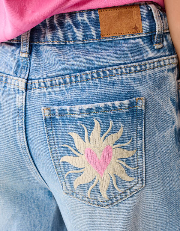 Barrel Wide Leg Jeans Blauw SHOEBY GIRLS