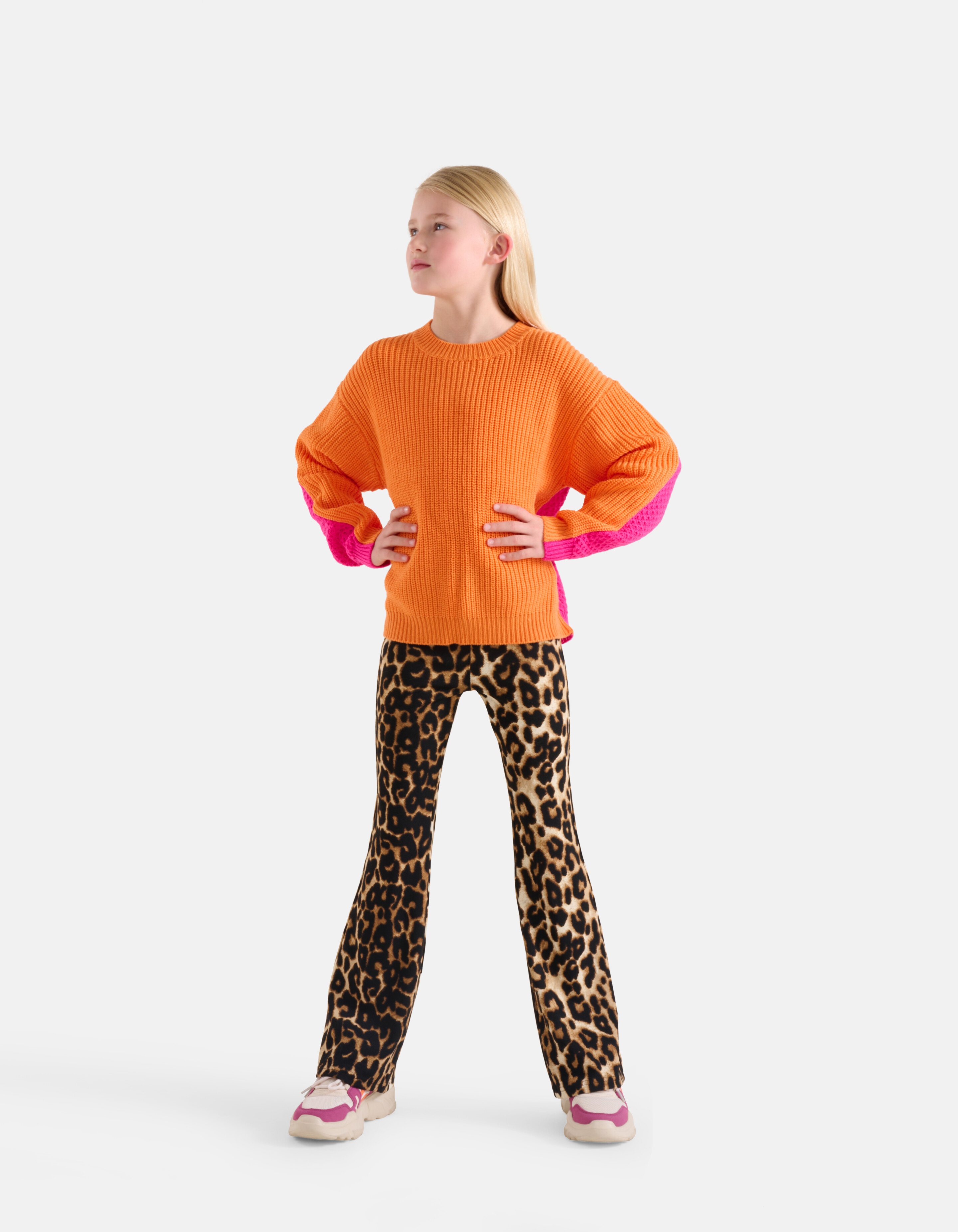 Colorblock Trui Oranje SHOEBY GIRLS