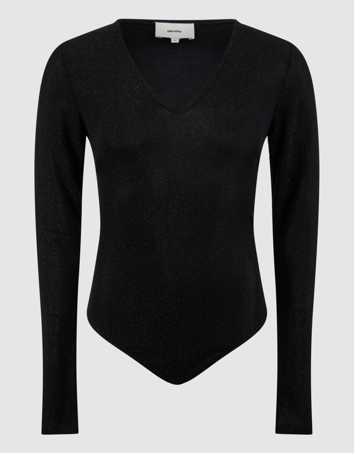 Glitter V-hals Body Zwart SHOEBY WOMEN