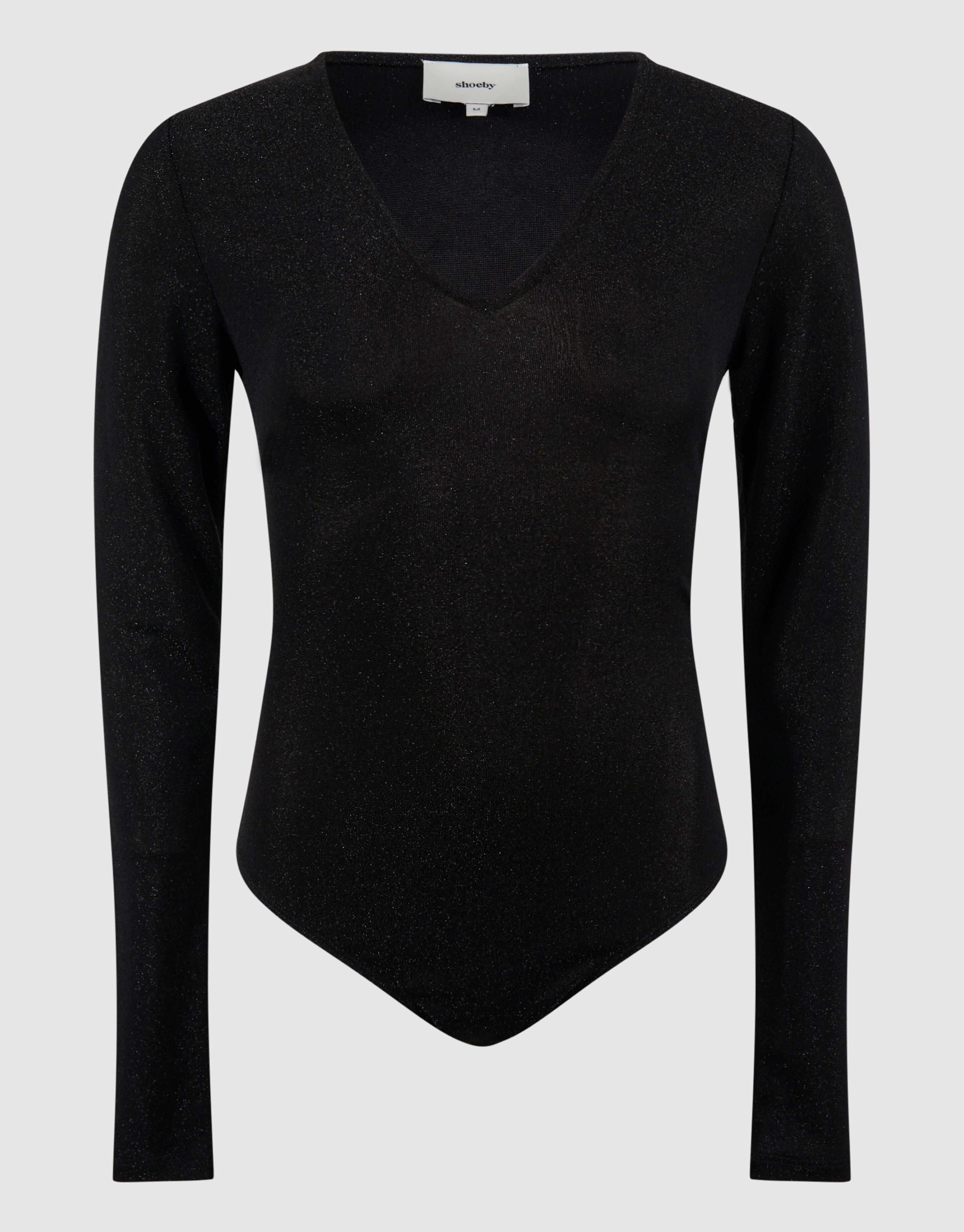 Glitter V-hals Body Zwart SHOEBY WOMEN