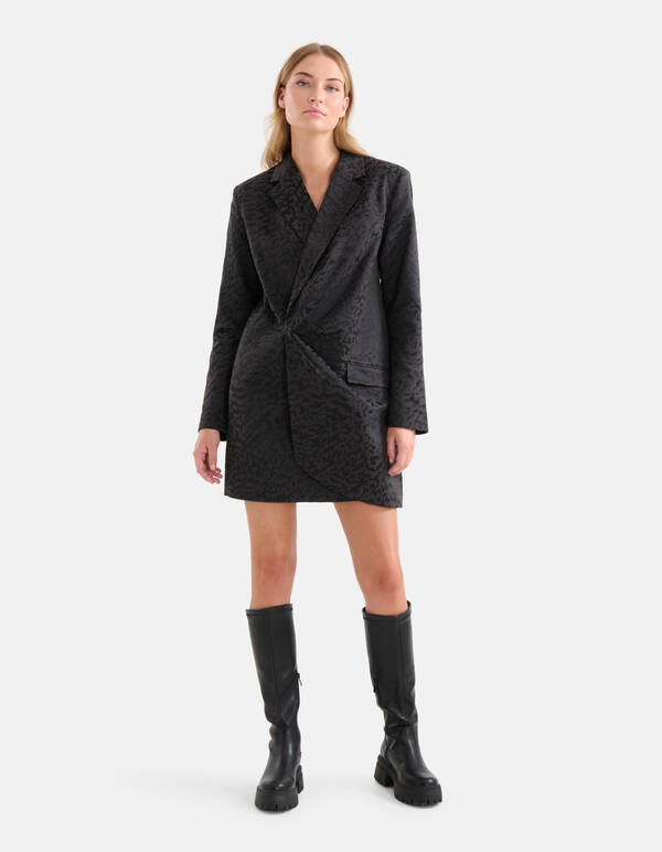 Leopard Blazer Jurk Zwart SHOEBY WOMEN
