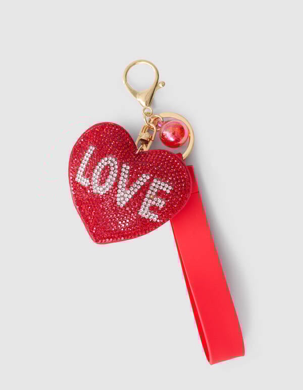 Strass Love Sleutelhanger Rood SHOEBY ACCESSOIRES