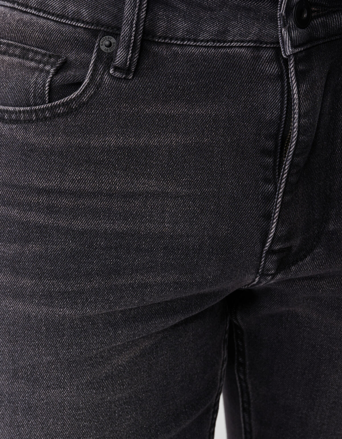 Washed Straight Fit Jeans Zwart L32 SHOEBY MEN