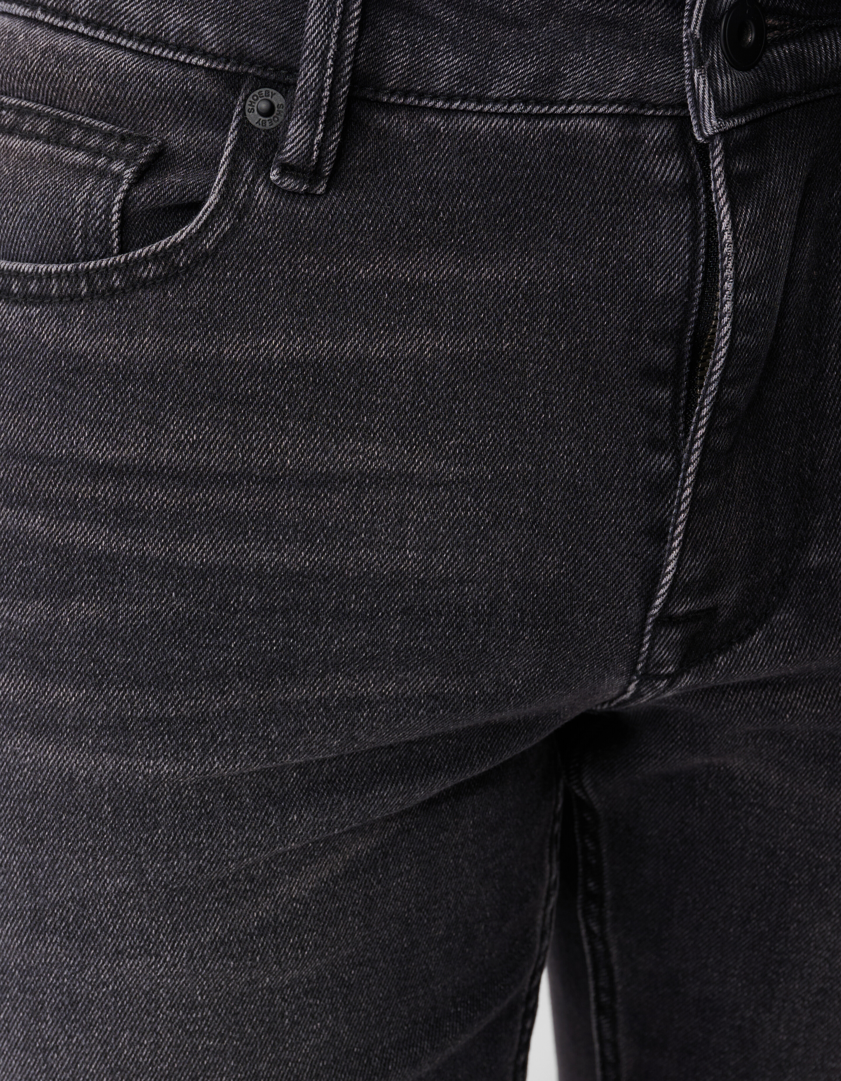 Washed Straight Fit Jeans Zwart L32 SHOEBY MEN