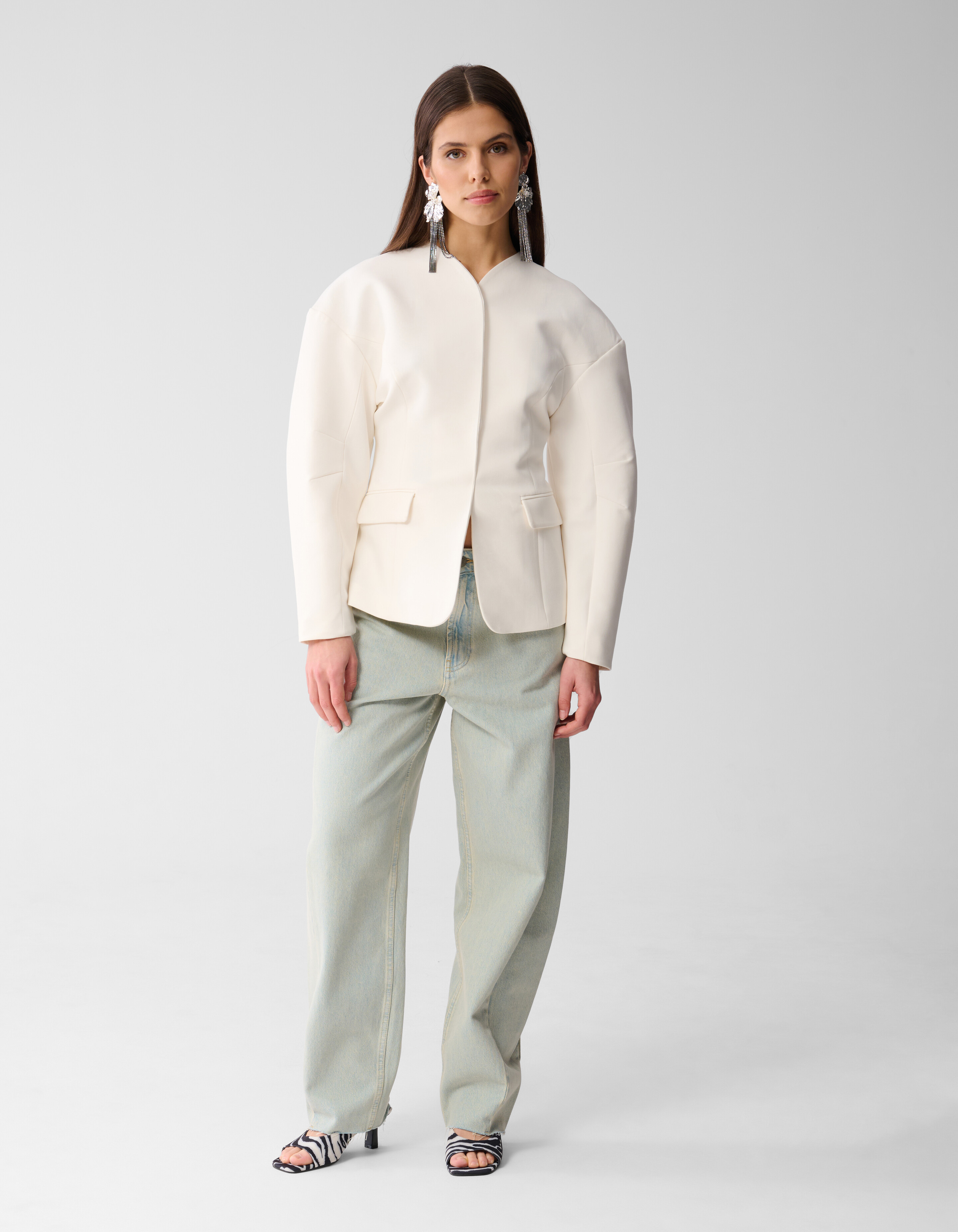 Egg Shaped Blazer Gebroken Wit SHOEBY WOMEN