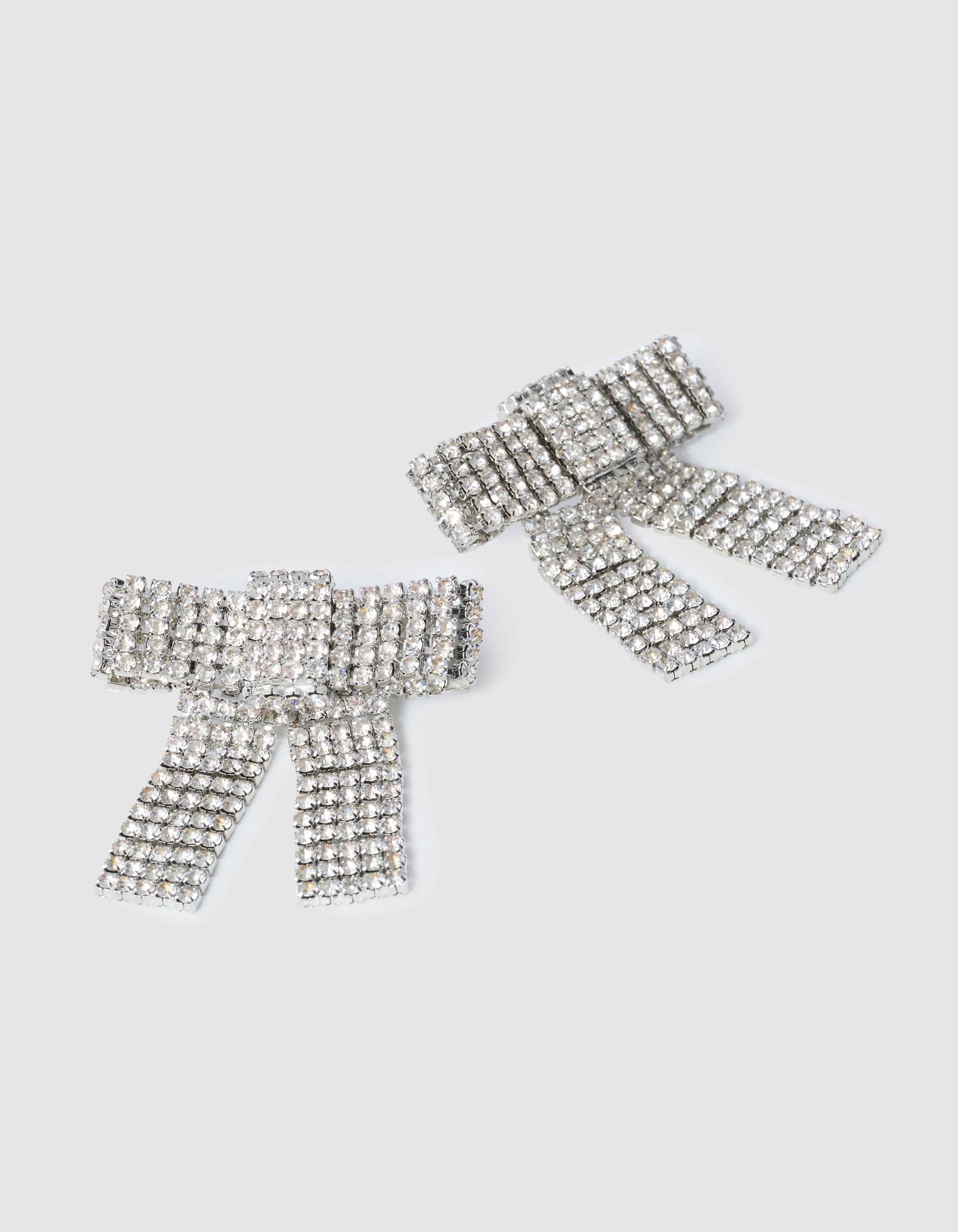 Strik Strass Oorbellen Zilver SHOEBY ACCESSOIRES