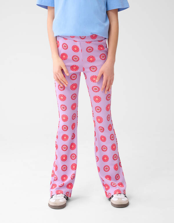 Printed Rib Flared Legging Lichtpaars SHOEBY GIRLS