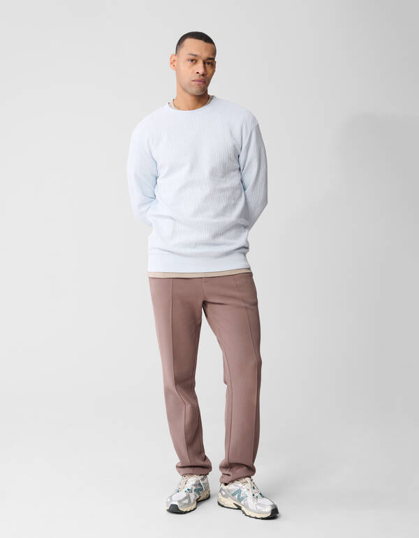 Structuur Sweater Lichtblauw SHOEBY MEN