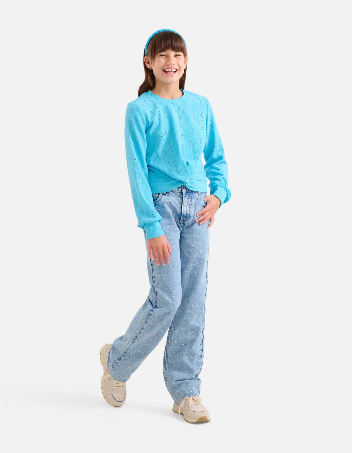 Strass Wide Leg Jeans Mediumstone SHOEBY GIRLS