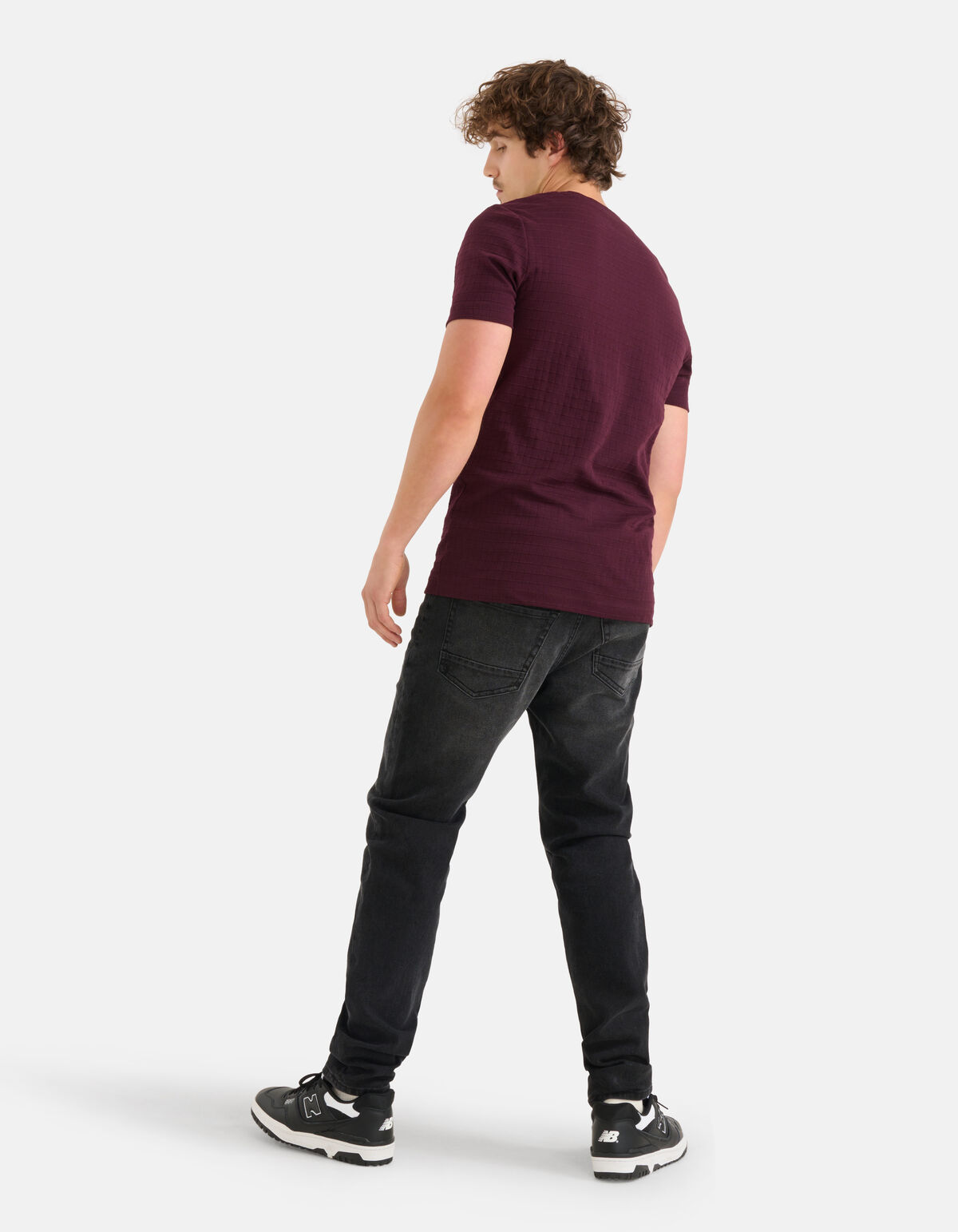 Structuur T-shirt Bordeaux SHOEBY MEN