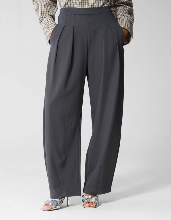 Sporty Basic Barrel Fit Joggerbroek Donkergrijs SHOEBY WOMEN