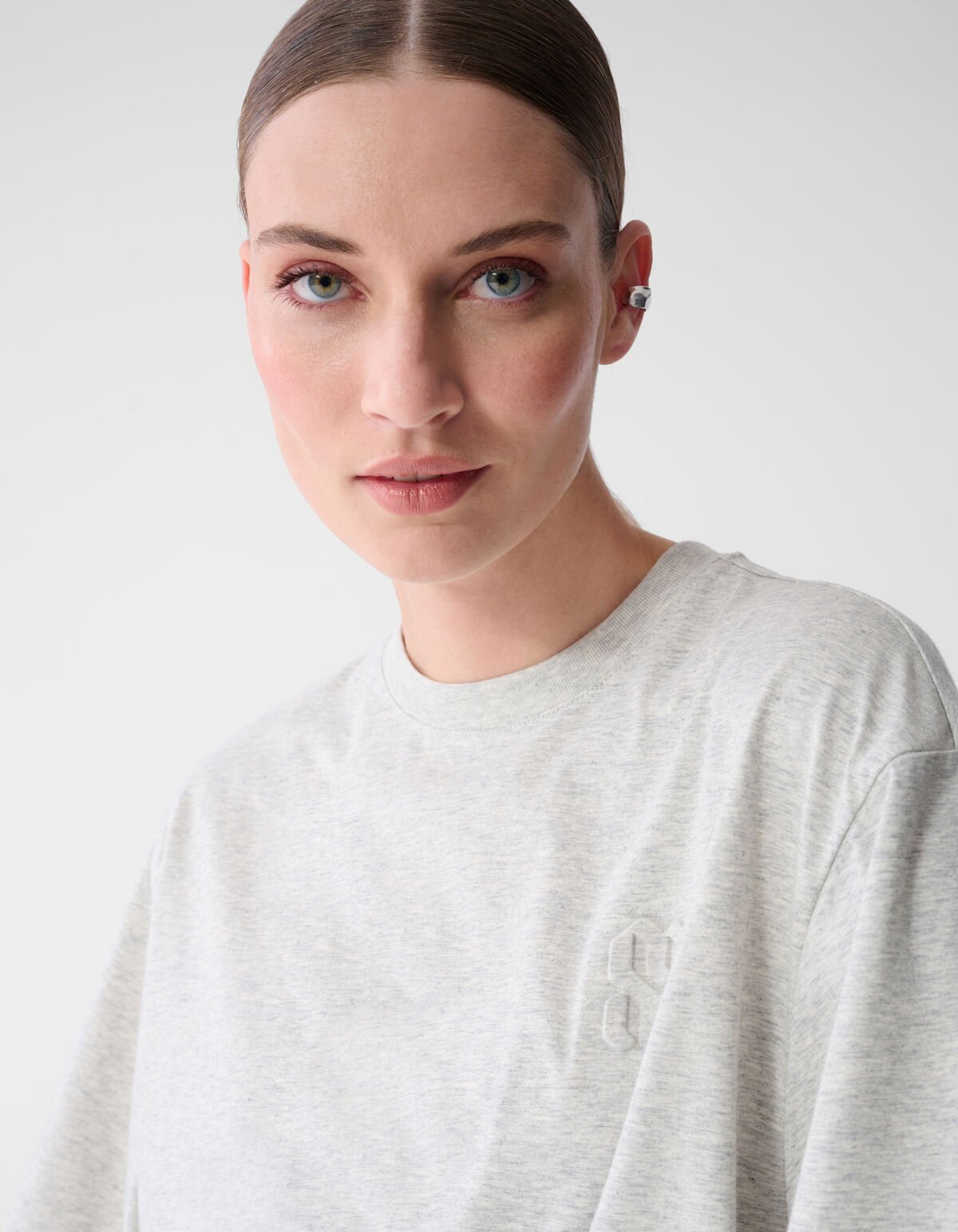 Oversized Logo T-shirt Lichtgrijs By Mieke SHOEBY WOMEN