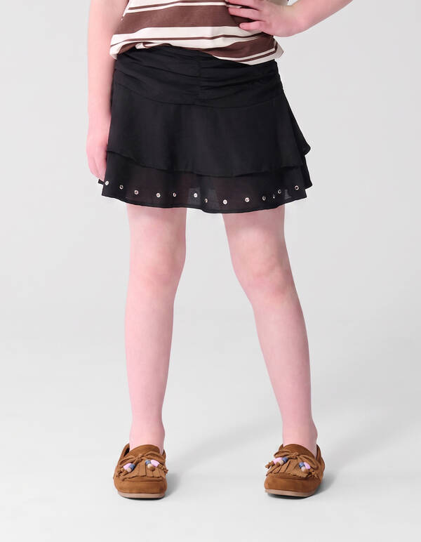 Ruffle Stud Rok Zwart SHOEBY GIRLS