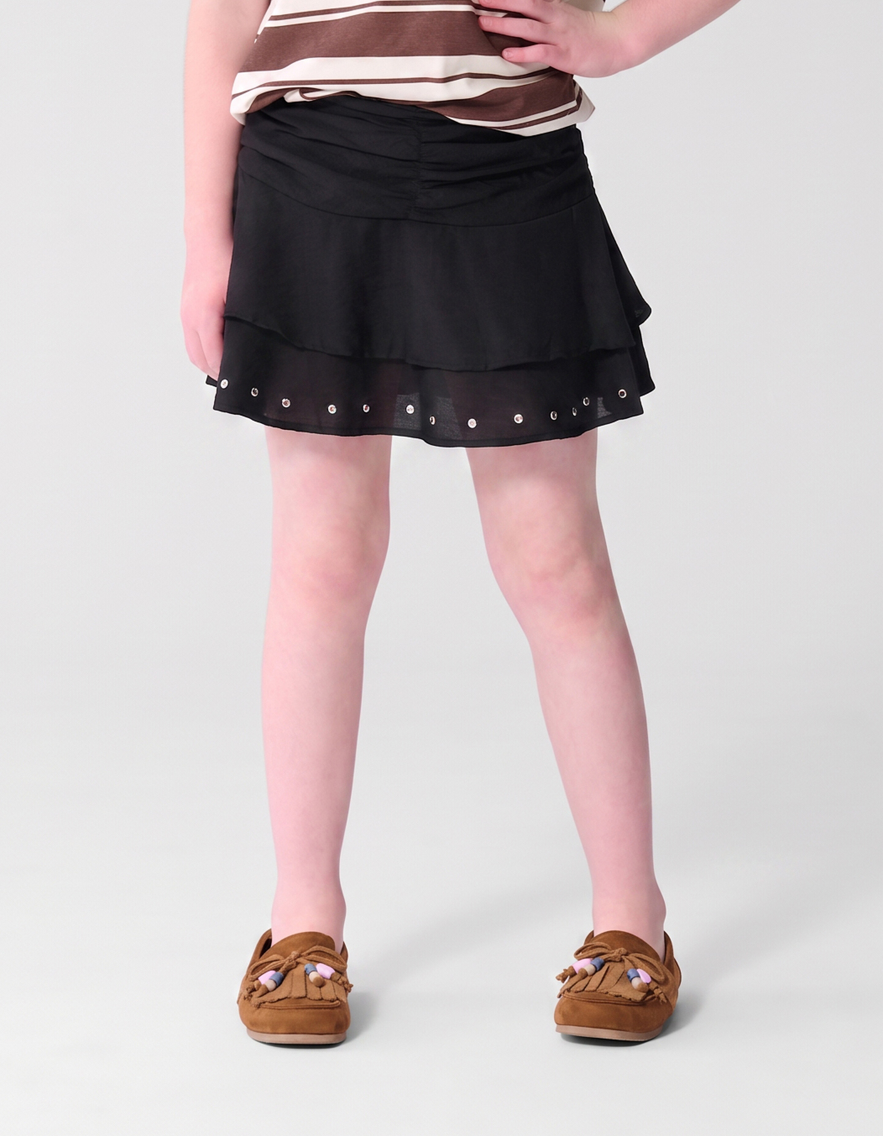 Ruffle Stud Rok Zwart SHOEBY GIRLS