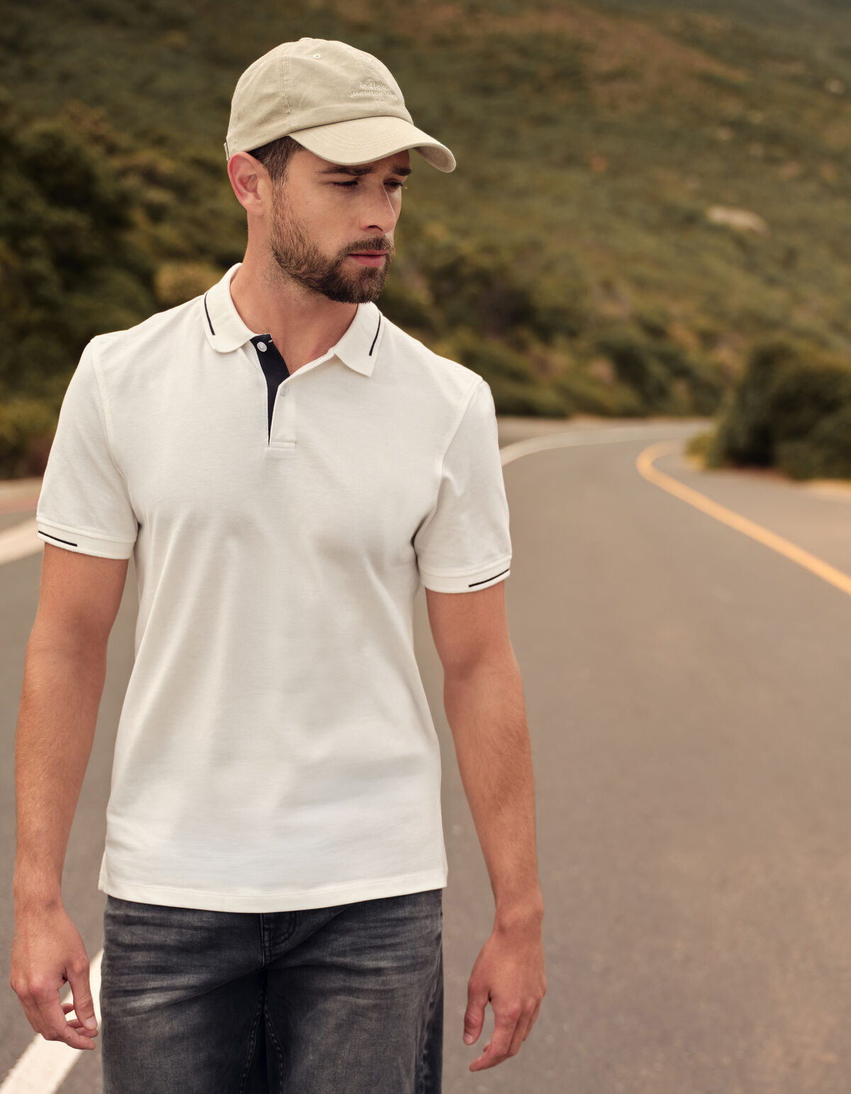 Pique Polo Gebroken Wit SHOEBY MEN