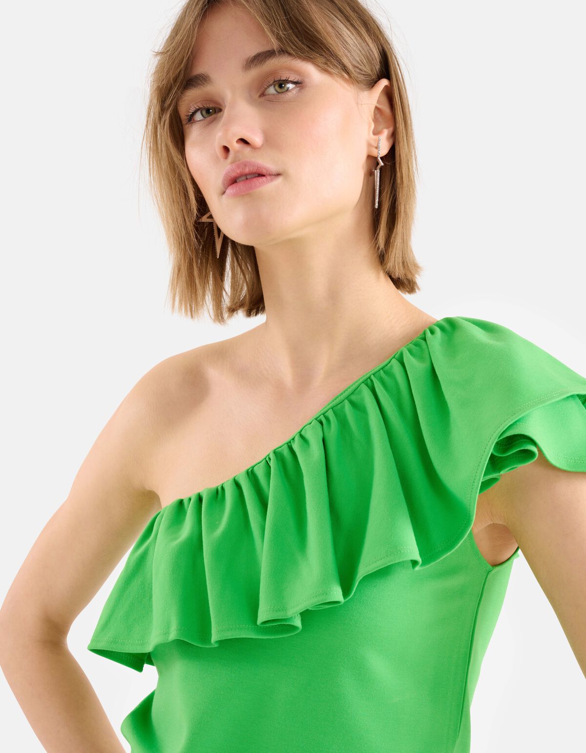 Ruffle Top Groen SHOEBY WOMEN