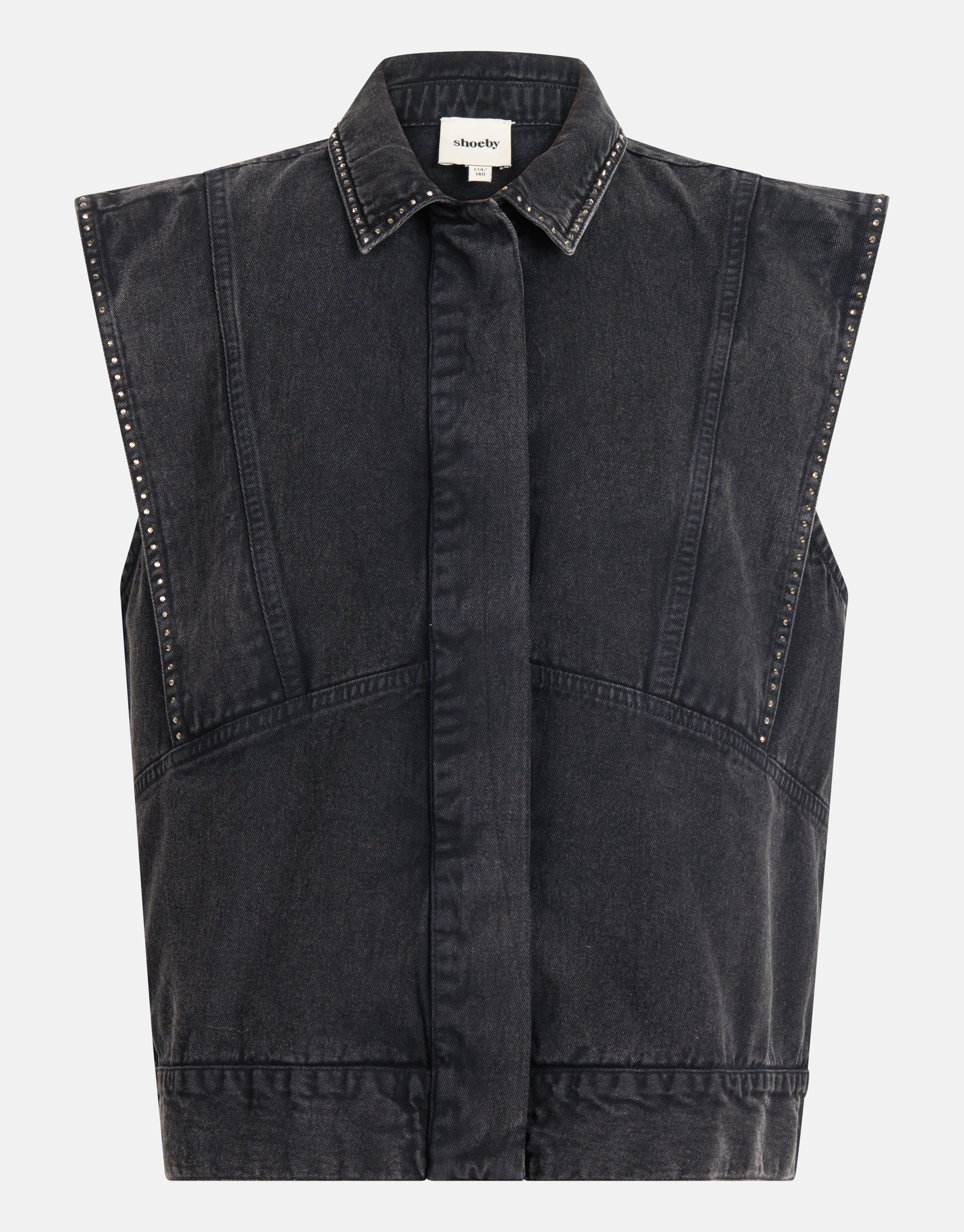 Studs Embroidery Gilet Donkergrijs SHOEBY GIRLS