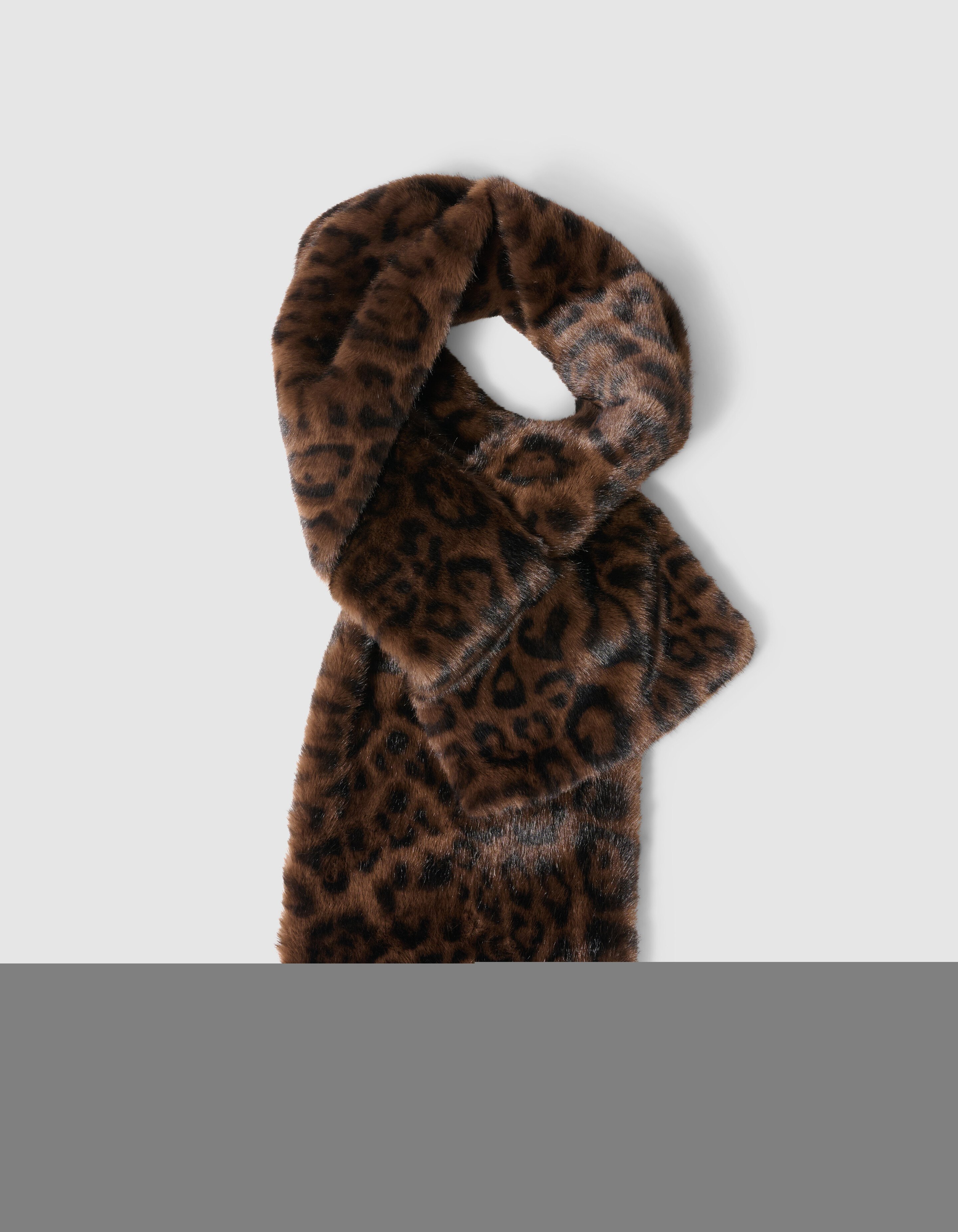 Leopard Faux Fur Sjaal Bruin SHOEBY ACCESSOIRES
