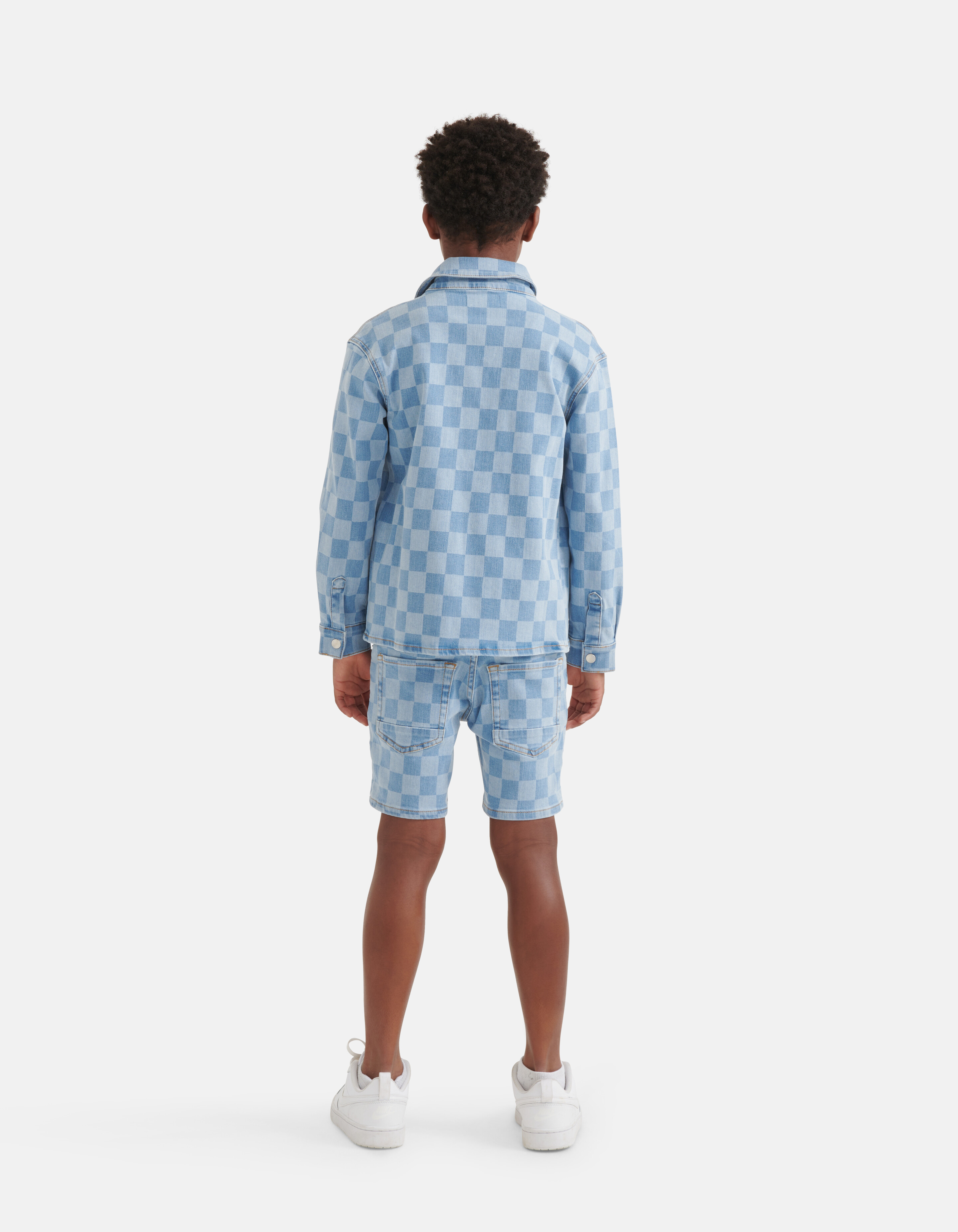 Check Denim Overshirt Mediumstone SHOEBY BOYS